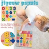 Wooden Number and Math Symbols Puzzle Board