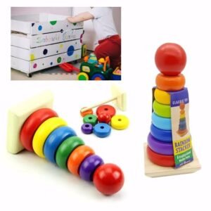 Wooden Rainbow Ring Stacker
