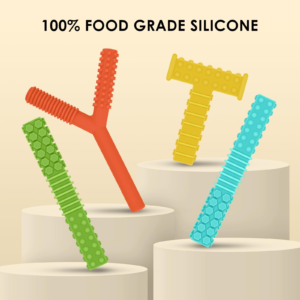 Y-shaped granular chew tube
